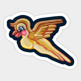 Cute Cartoon Yellow Canary Bird Sticker